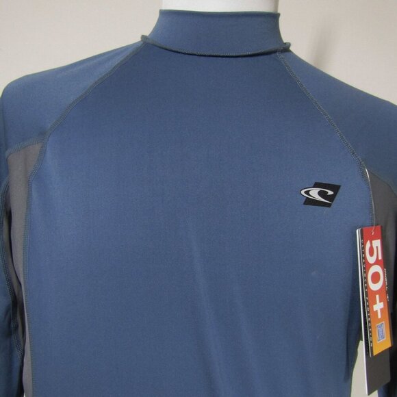 O'NEILL NWT Skins long sleeve RASHGUARD TRVLR Blue/Gray XL SPF 50 Slim Fit READ - Picture 2 of 14